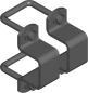 Preview: Montageset Rohr 60 x 60 mm an Pfosten 60 x 60 mm