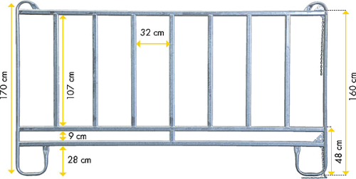 Panel mit Fressgitter für Pferde.