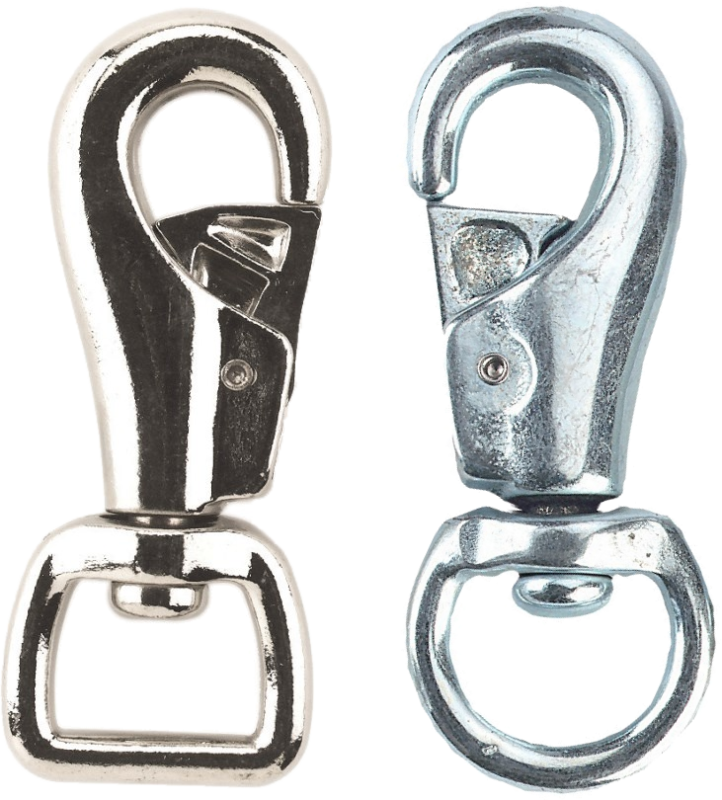 Karabinerhaken mit eckigem Wirbel
