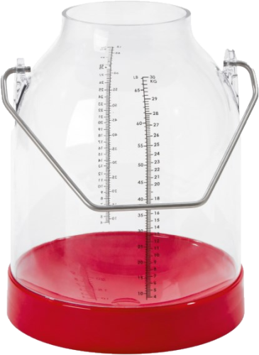 Melkeimer 30 Liter mit Skala rot, Bügelhöhe 143