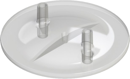 Melkeimerdeckel flach 16x20mm transparent, 2 Stutzen