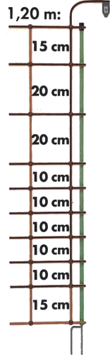 Elektrozaunnetz 120 cm mit Doppelspitze