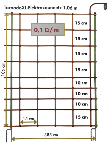 Tornado XL Schafnetz 1,05 m 