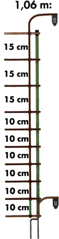 Tornado XL Kombi, Elektrozaunnetz mit Erdleiter u. Doppelspitze 1,05 m, 50 m