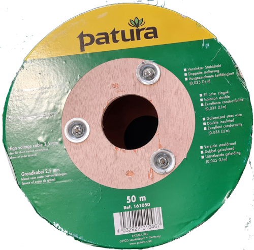 Hochspannungs-Elektrozaunkabel 2,5 mm, 50 m Rolle