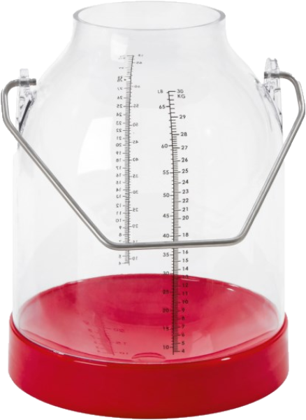 Melkeimer 30 Liter mit Skala rot, Bügelhöhe 143