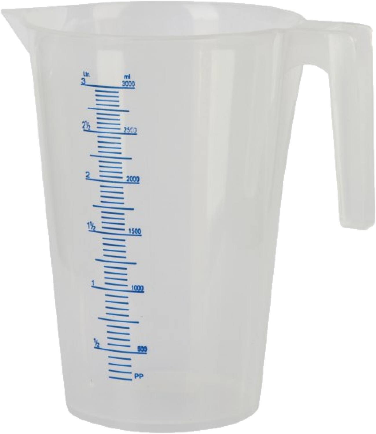 Messbecher 3ltr. Kunststoff mit Skala, stapelbar