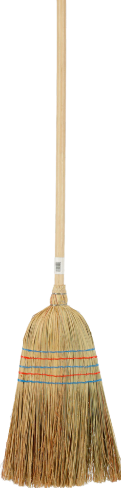 Reisstrohbesen 5-Naht mit lackiertem Stiel, 135 cm