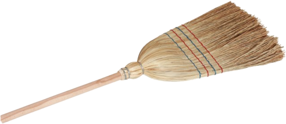 Reisstrohbesen 4-Naht mit Stiel, 135 cm