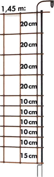 Wolfs-Abwehrnetz 145 cm mit Doppelspitze 50 m