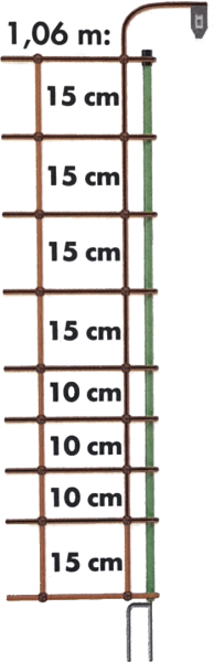 Schafnetz, 106 cm hoch, mit Doppelspitze