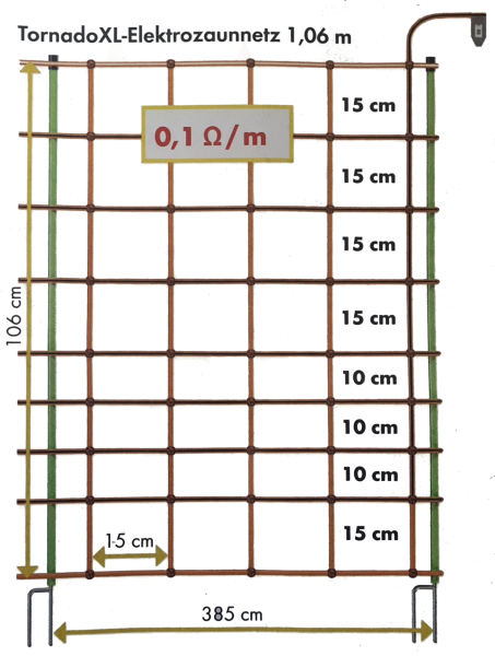 Tornado XL Schafnetz 1,05 m 