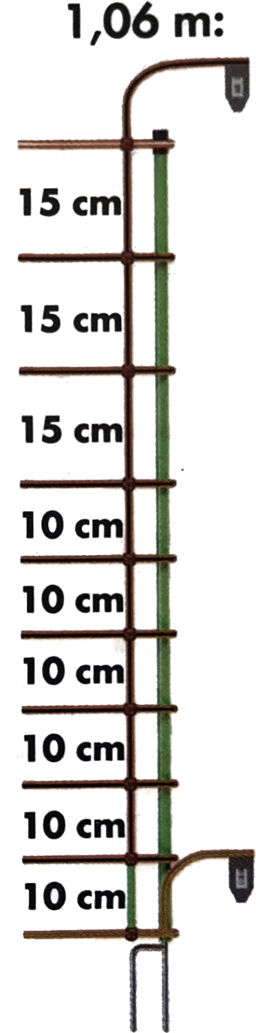 Tornado XL Kombi, Elektrozaunnetz mit Erdleiter u. Doppelspitze 1,05 m, 50 m
