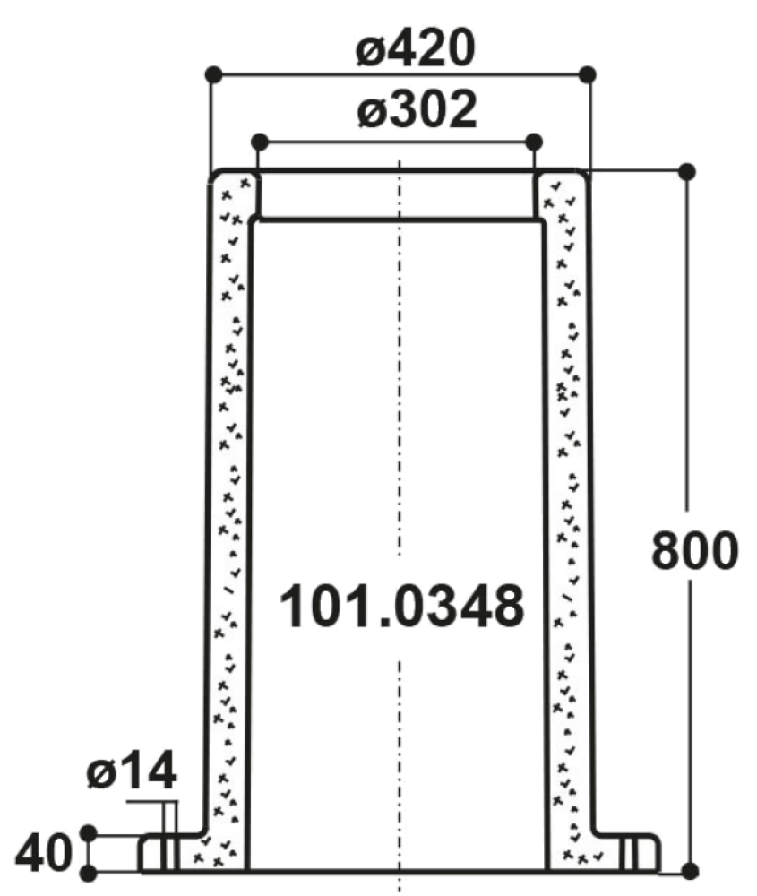 Thermoröhre 80 cm Maße