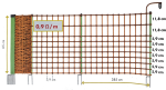 Ernteschutz-Netz, 65 cm hoch mit Doppelspitze