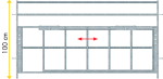 Abtrennung mit verstellb. Lämmerschlupf L= 1,89 m, H= 1,00 m